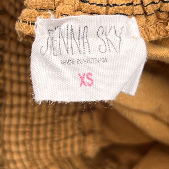 Senna Sky Pants Womens XS Brown Stripes Indie Scandinavian Breathable Pull On - Picture 11 of 11